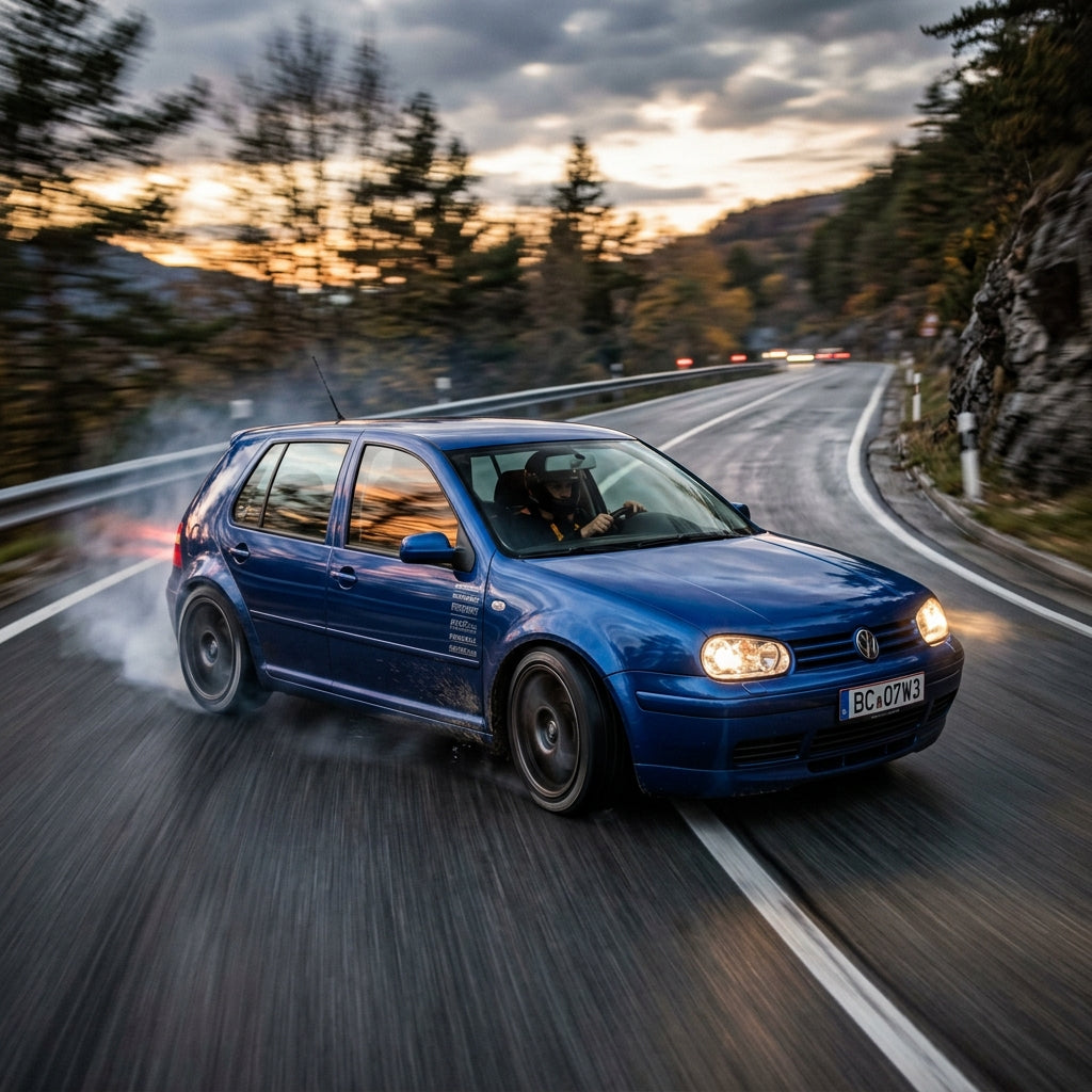Action Shot: Volkswagen Golf City Driving Fast