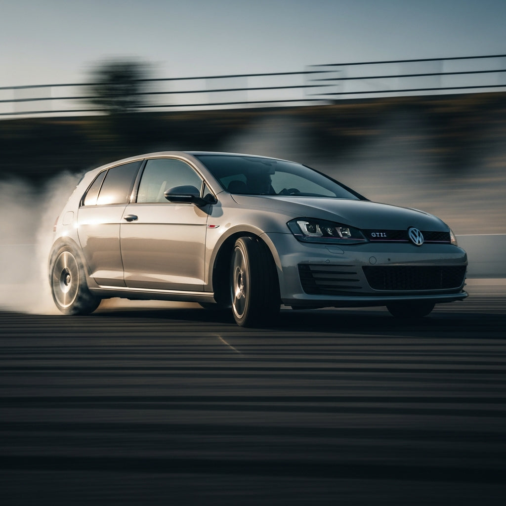 Action Shot: Volkswagen Golf GTI Driving Fast