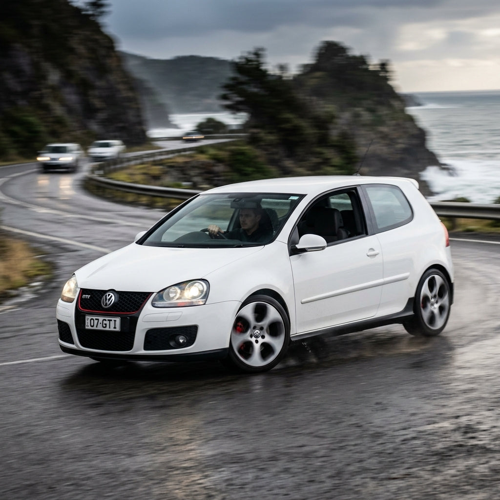 Action Shot: Volkswagen Golf GTI Driving Fast