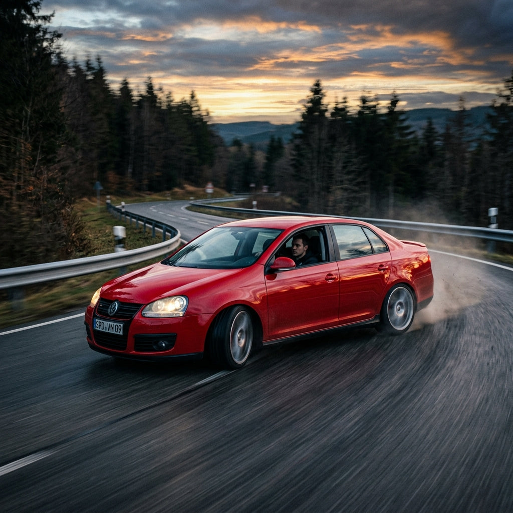 Action Shot: Volkswagen Jetta Driving Fast