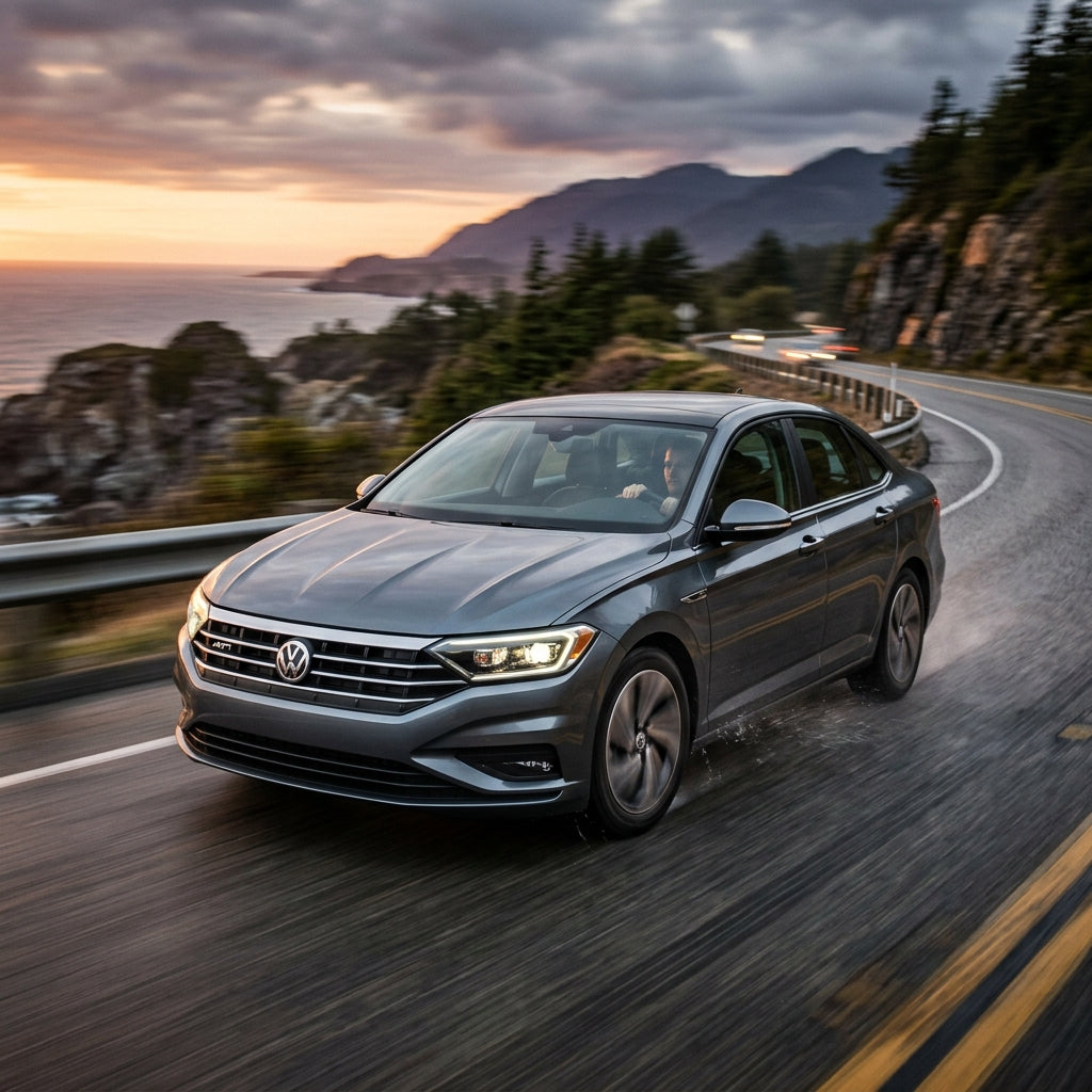 Action Shot: Volkswagen Jetta Driving Fast