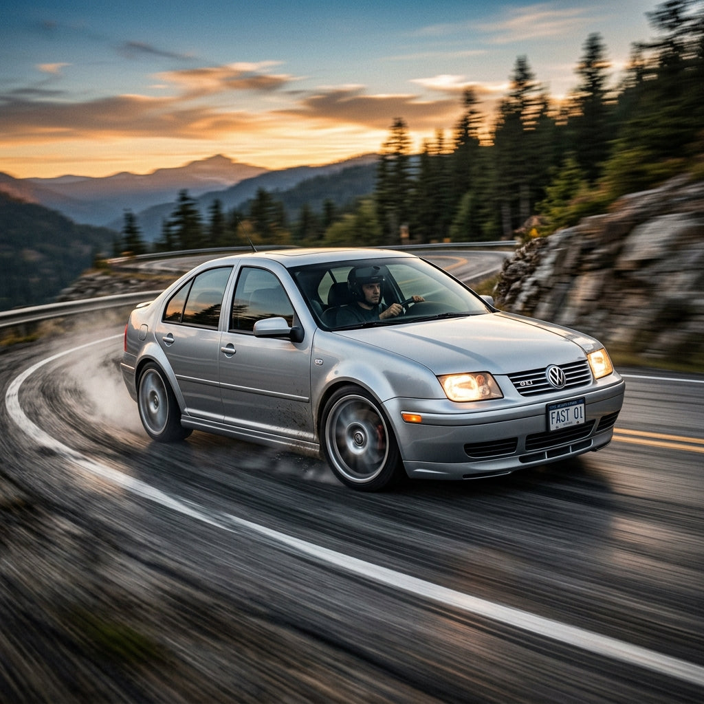 Action Shot: Volkswagen Jetta Driving Fast