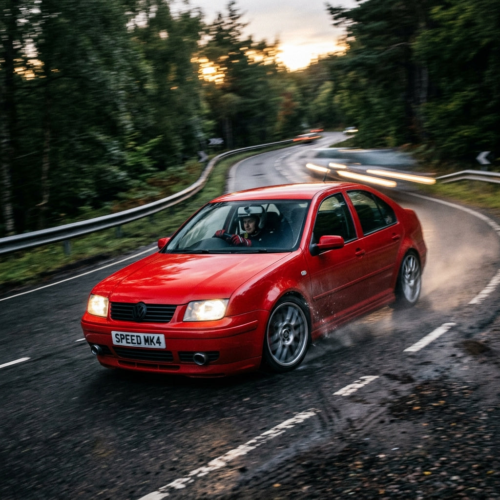 Action Shot: Volkswagen Jetta Driving Fast