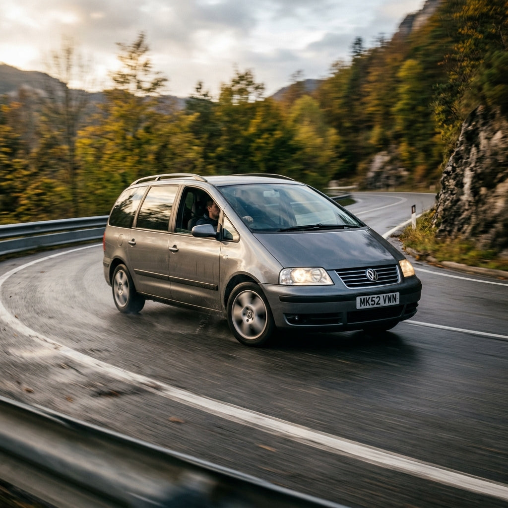 Action Shot: Volkswagen Sharan Driving Fast