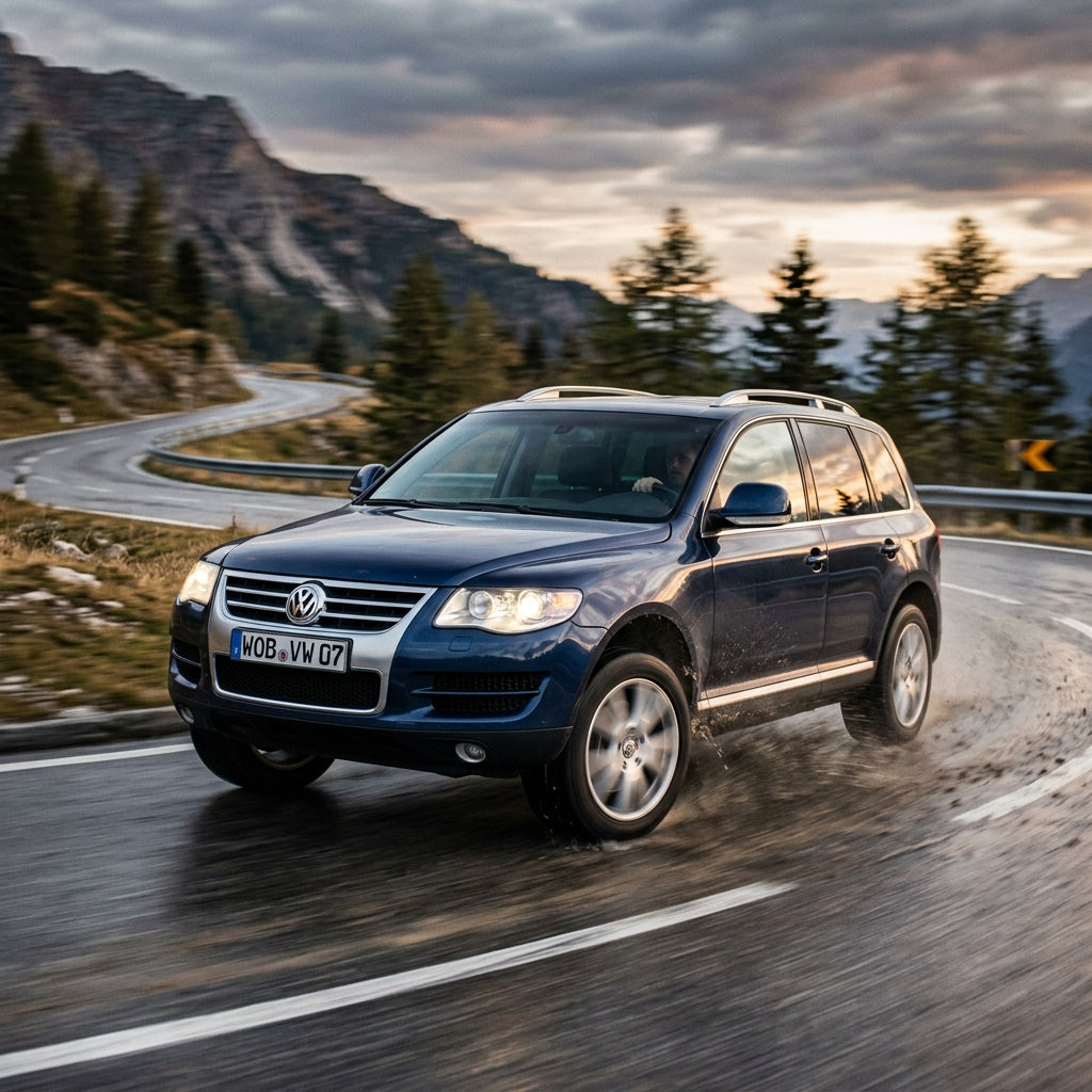 Action Shot: Volkswagen Touareg Driving Fast