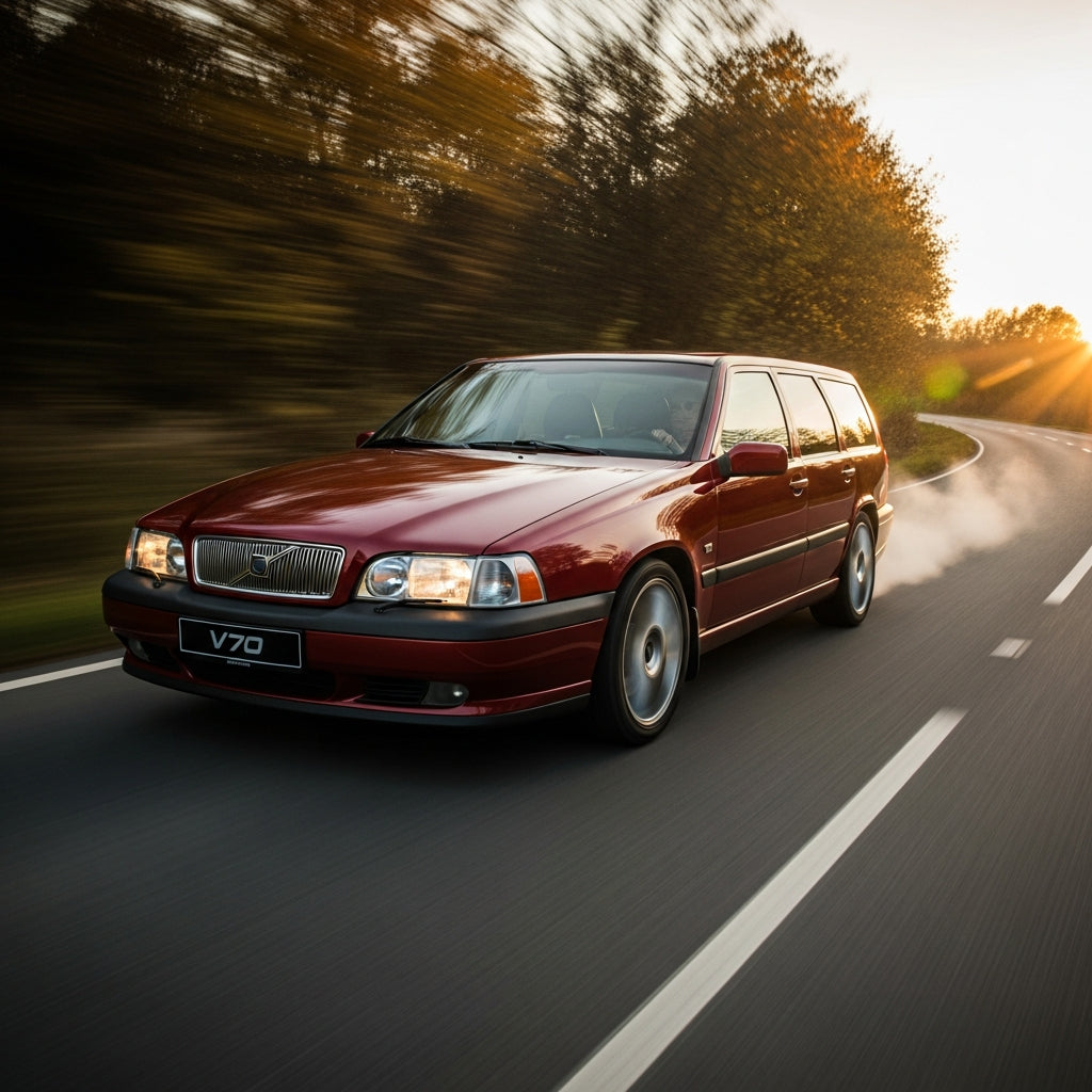 Action Shot: Volvo V70, S70 Driving Fast