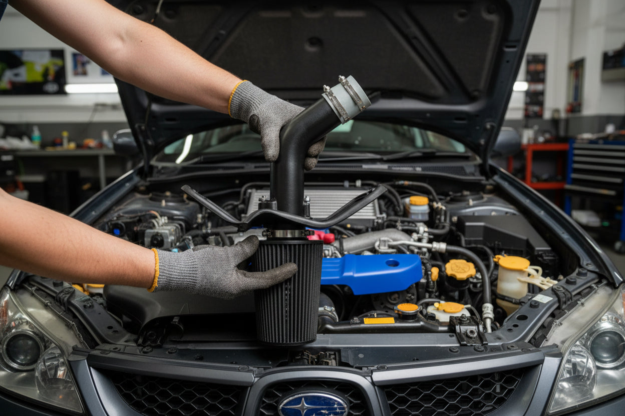 Cold Air Intake W/Heat Shield For Subaru WRX/STi (2008-2014) with 2.5L Turbo Engine Black Default Title