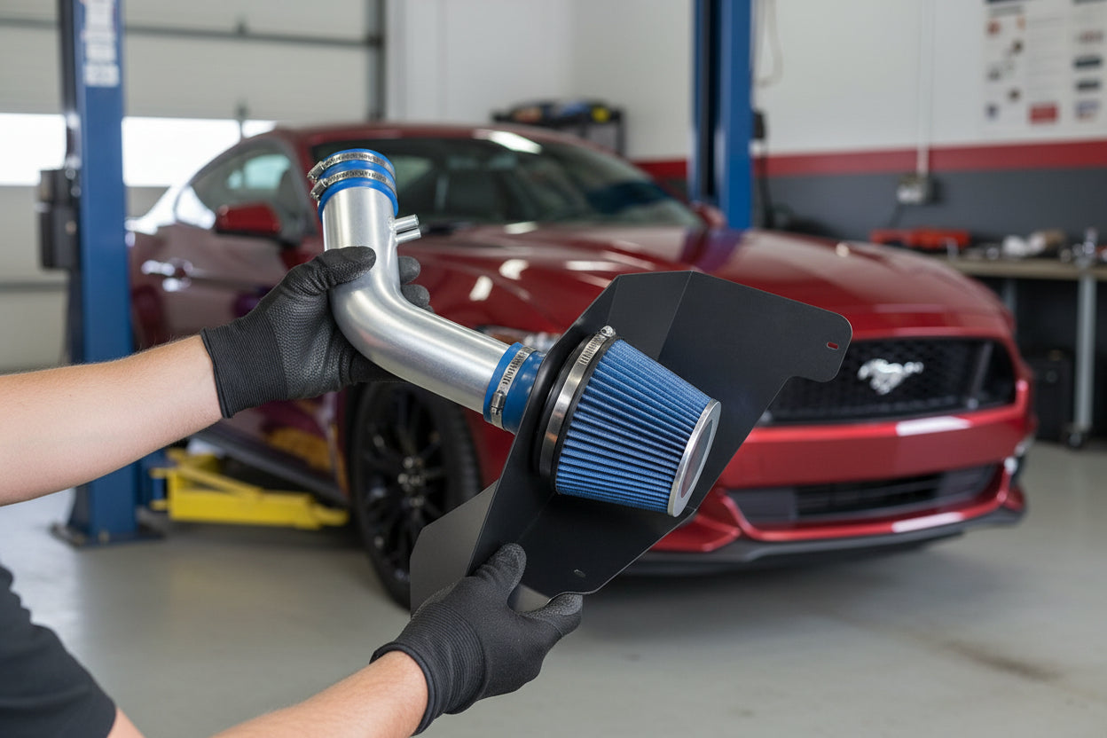 Cold Air Intake for Ford Mustang (2015-2017) 3.7L V6 Engine Blue Default Title