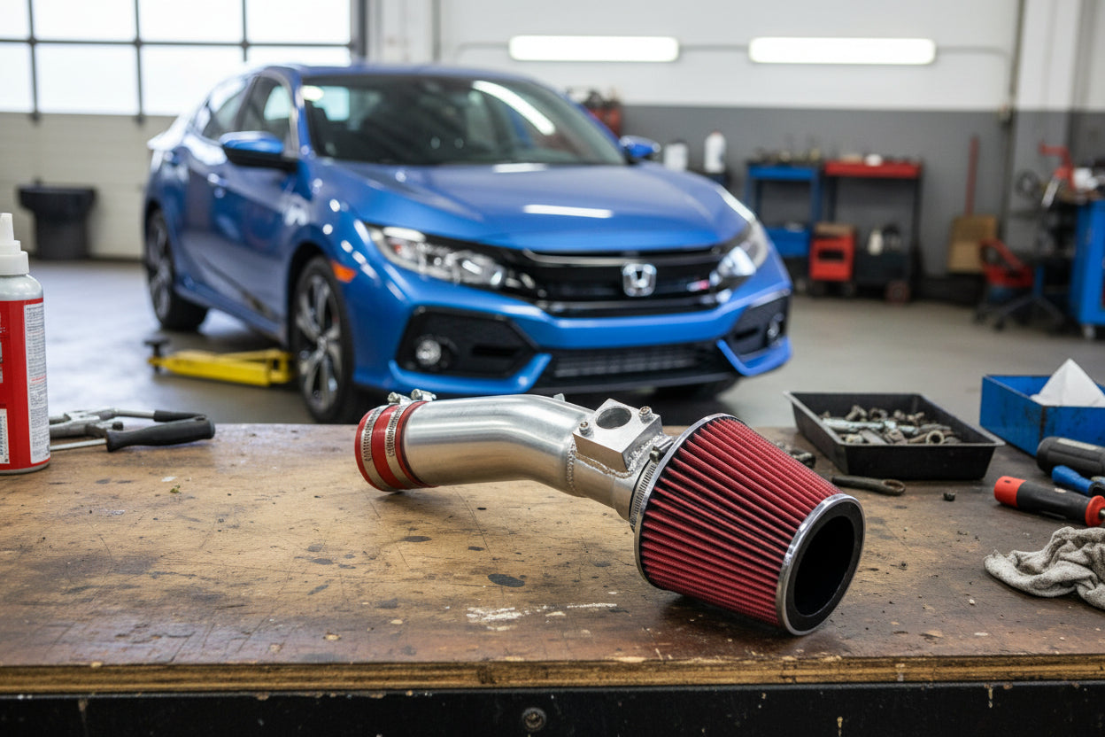 Short Ram Air Intake For Honda Civic (2016-2021) with 1.5L Engine Red Default Title