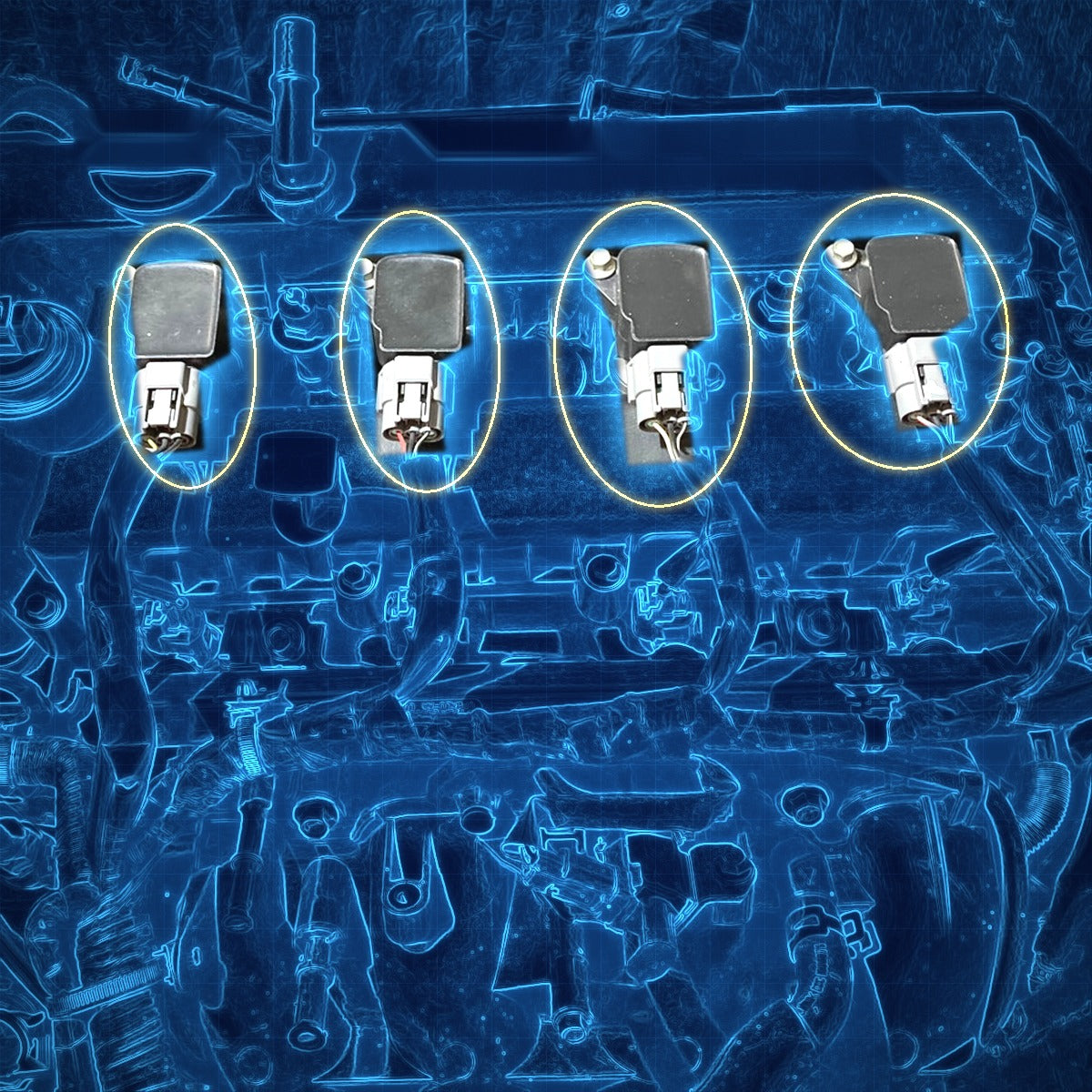 2006-2015 Mazda MX-5 Miata 2.0L ignition coil location in the engine bay