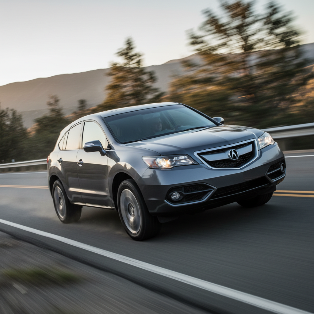 Square image of a Acura RDX (2007-2011) driving fast showing speed and excitement