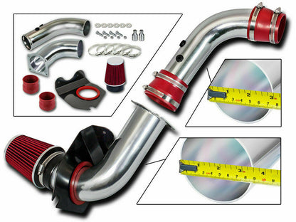 Cold Air Intake System for Ford Mustang (1994-1998) with 3.8L V6 Engine Chrome Red Silicone