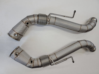 Racing Downpipes with Heat Shield Wrapping For McLaren 540C 570S 570GT (2016-2021) 3.8L Default Title