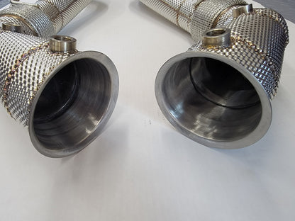 Racing Downpipes with Heat Shield Wrapping For McLaren 540C 570S 570GT (2016-2021) 3.8L