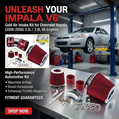 Ram Air Intake for Chevrolet Impala (2006-2008) 3.5L 3.9L V6 Engine - Red