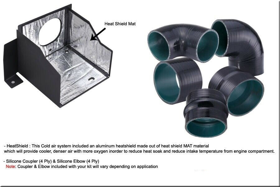Performance Air Intake W/Heat Shield for Chrysler 300 (2011-2020) with 3.6L V6 Engine Black