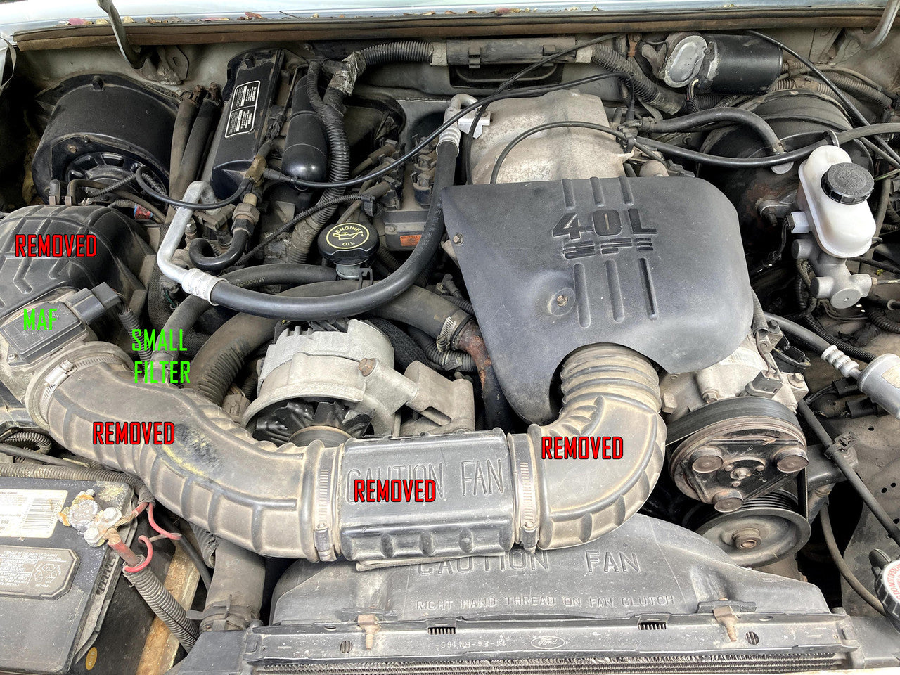 Cold Air Intake Kit for Ford Ranger (1991-1994) with 4.0L V6 Engine Blue