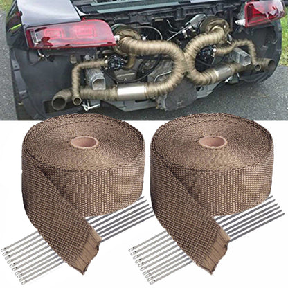 50 FT Thermal Wrapping Titanium Heat Tape for Exhaust Manifold Headers