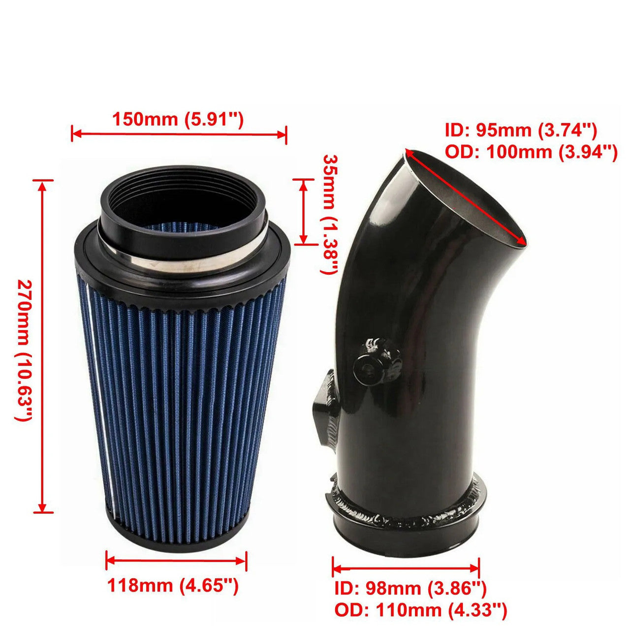 Cold Air Intake for Ford F250 F350 F450 (2011-2016) 6.7L Black