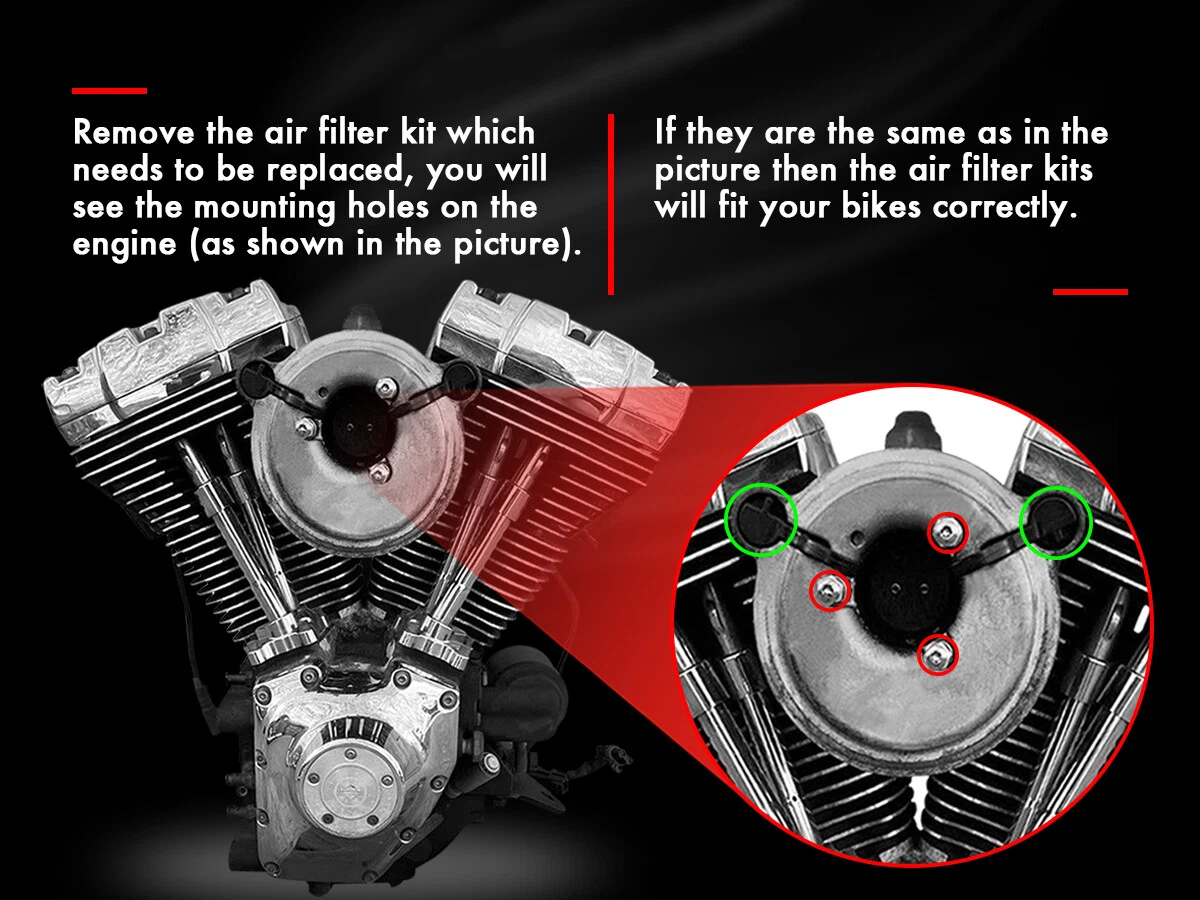 Air Cleaner Filter Kit for Harley Dyna Softail Street Bob (1993-2017) Touring Series Models