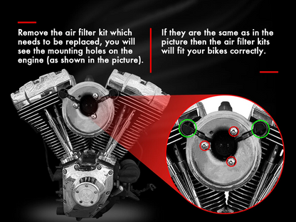 Air Cleaner Filter Kit for Harley Dyna Softail Street Bob (1993-2017) Touring Series Models