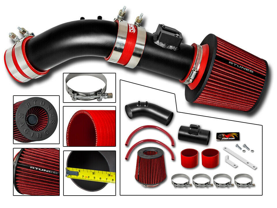 Short Ram Air Intake For Honda Accord DX LX EX SE (2004-2007) with 2.4L L4 SULEV Engine Black