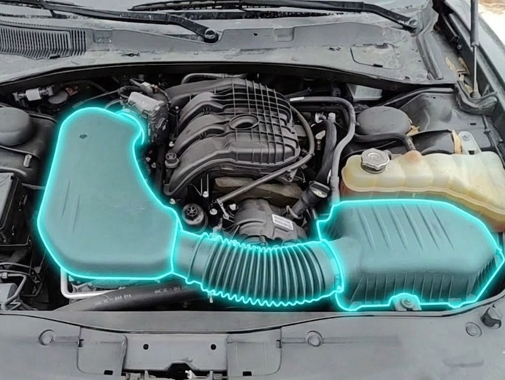 Performance Air Intake W/Heat Shield for Chrysler 300 (2011-2023) with 3.6L V6 Engine Blue