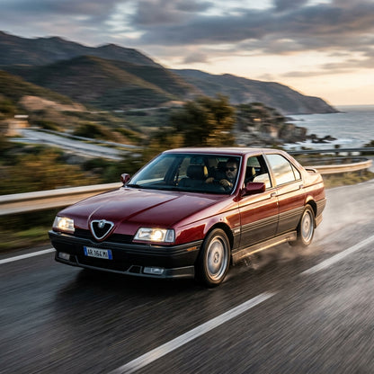 Action Shot: Alfa Romeo 164 Driving Fast