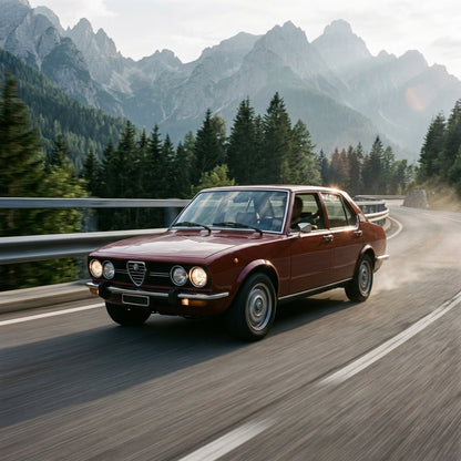 Action Shot: Alfa Romeo Alfetta Driving Fast