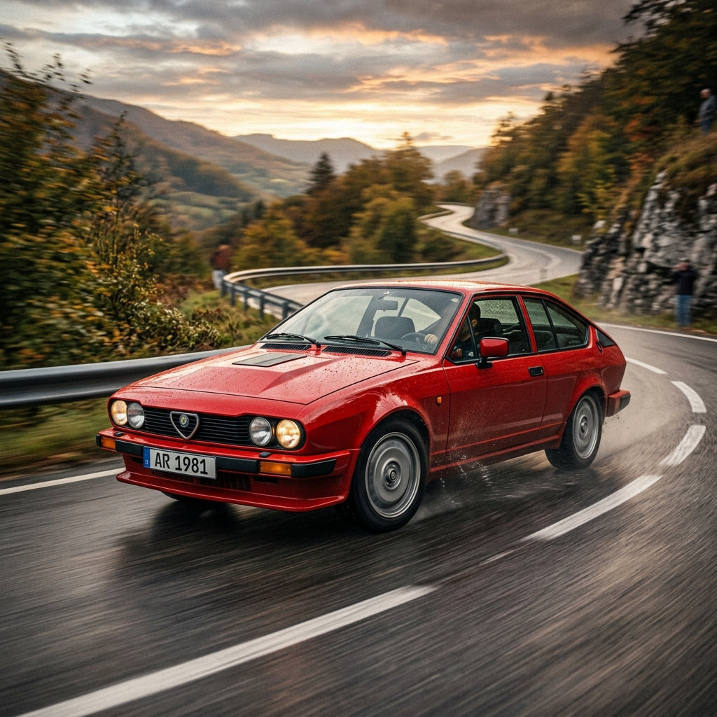 Action Shot: Alfa Romeo GTV Driving Fast
