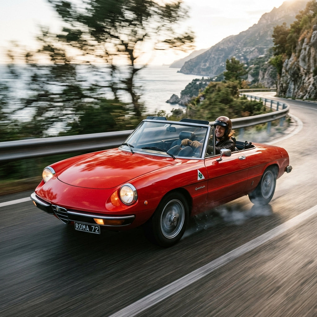 Action Shot: Alfa Romeo Spider Driving Fast