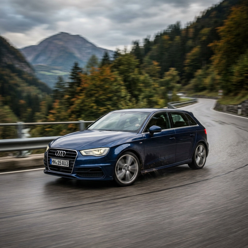 Action Shot: Audi A3 Driving Fast