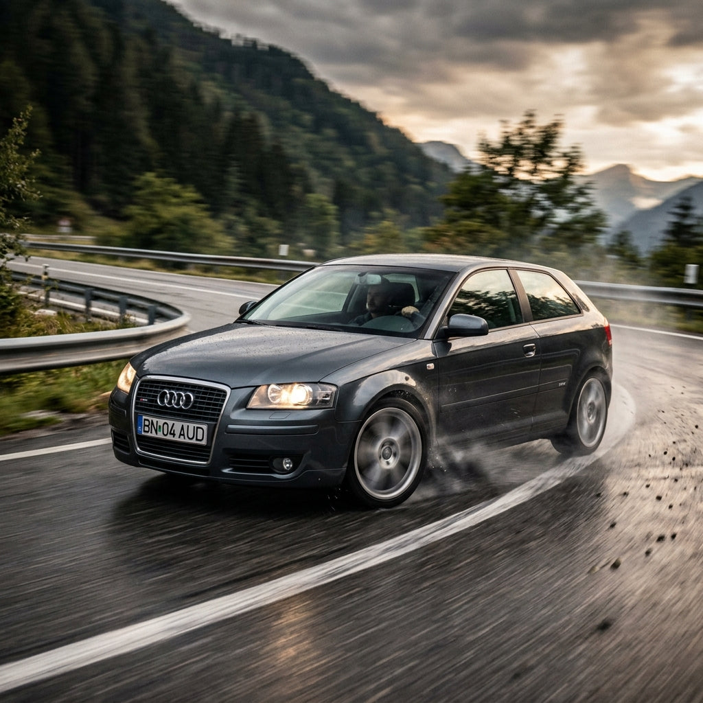 Action Shot: Audi A3 Driving Fast