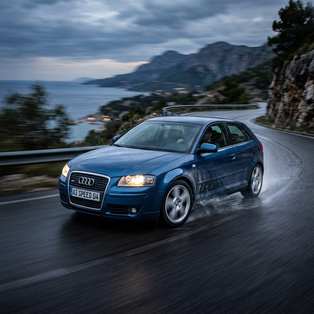 Action Shot: Audi A3 Driving Fast