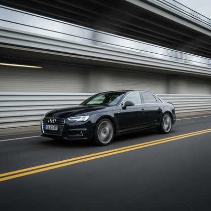Action Shot: Audi A4 Driving Fast