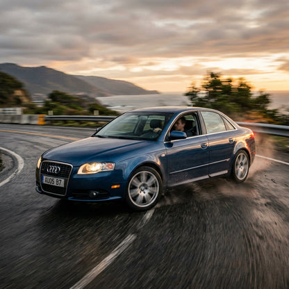 Action Shot: Audi A4 Driving Fast