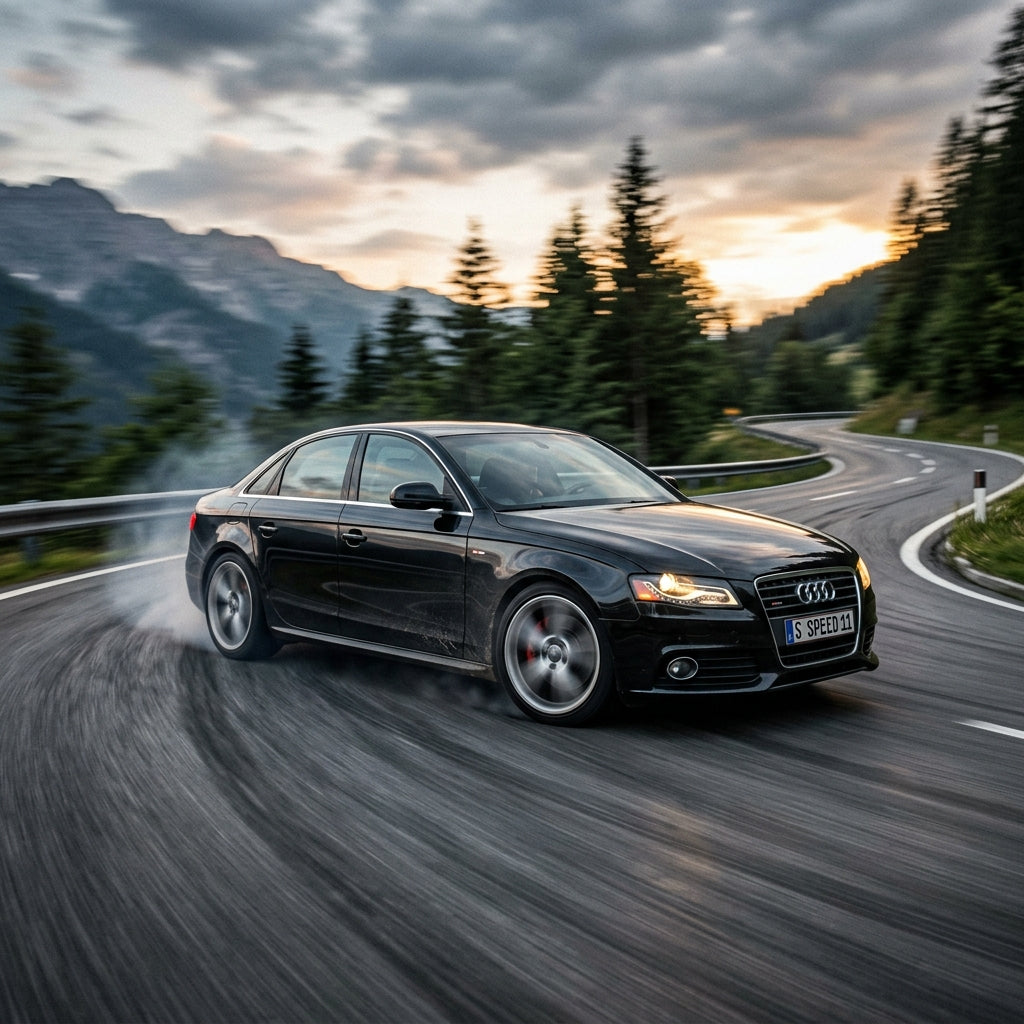 Action Shot: Audi A4 Driving Fast