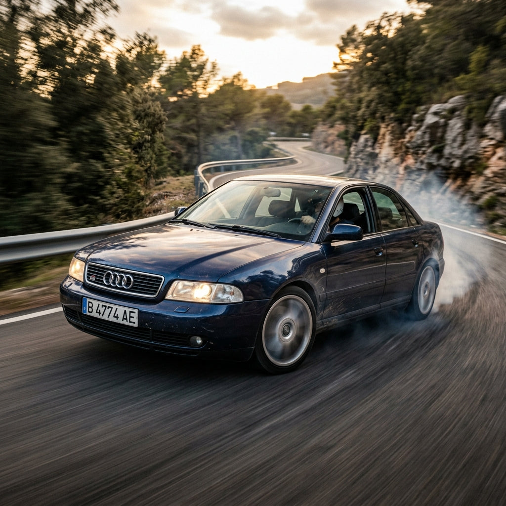 Action Shot: Audi A4 Driving Fast