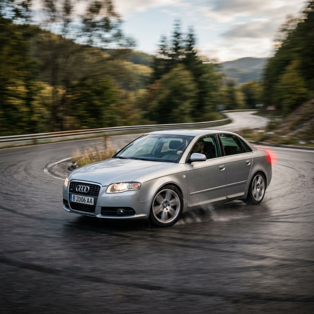 Action Shot: Audi A4 Driving Fast
