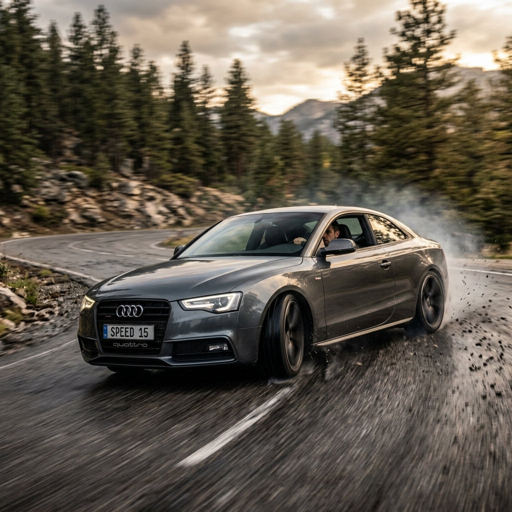 Action Shot: Audi A5 Driving Fast