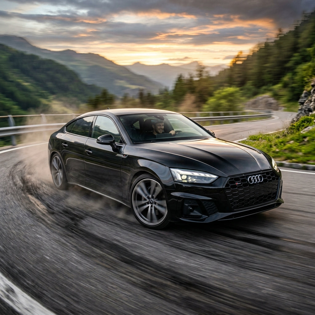 Action Shot: Audi A5 Driving Fast