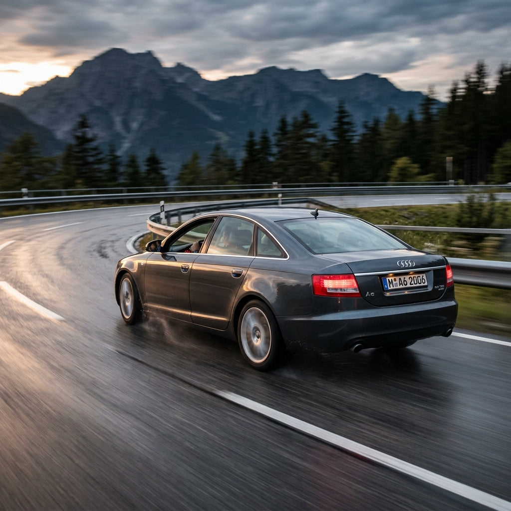 Action Shot: Audi A6 Driving Fast
