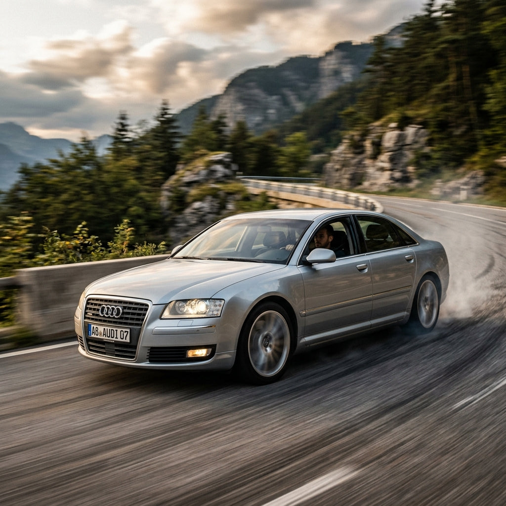 Action Shot: Audi A8 Driving Fast