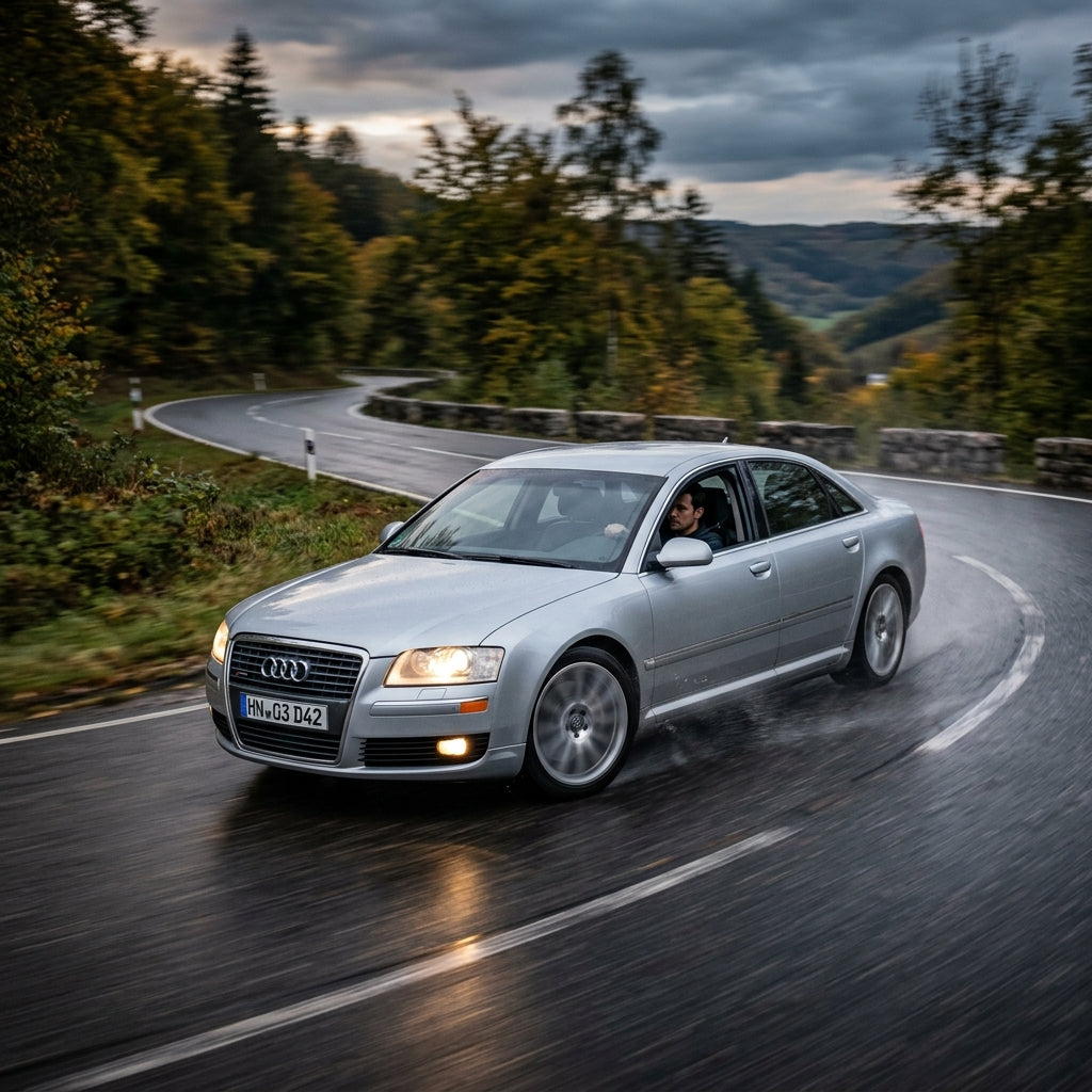 Action Shot: Audi A8 Driving Fast