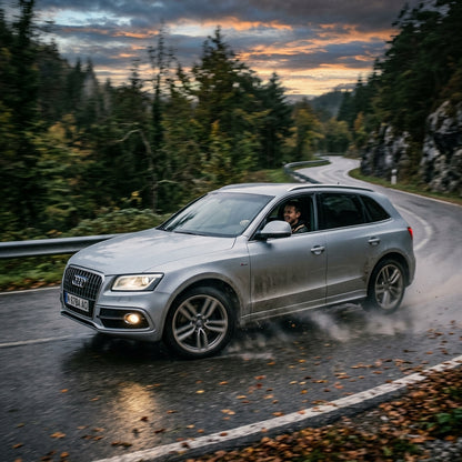 Action Shot: Audi Q5 Driving Fast