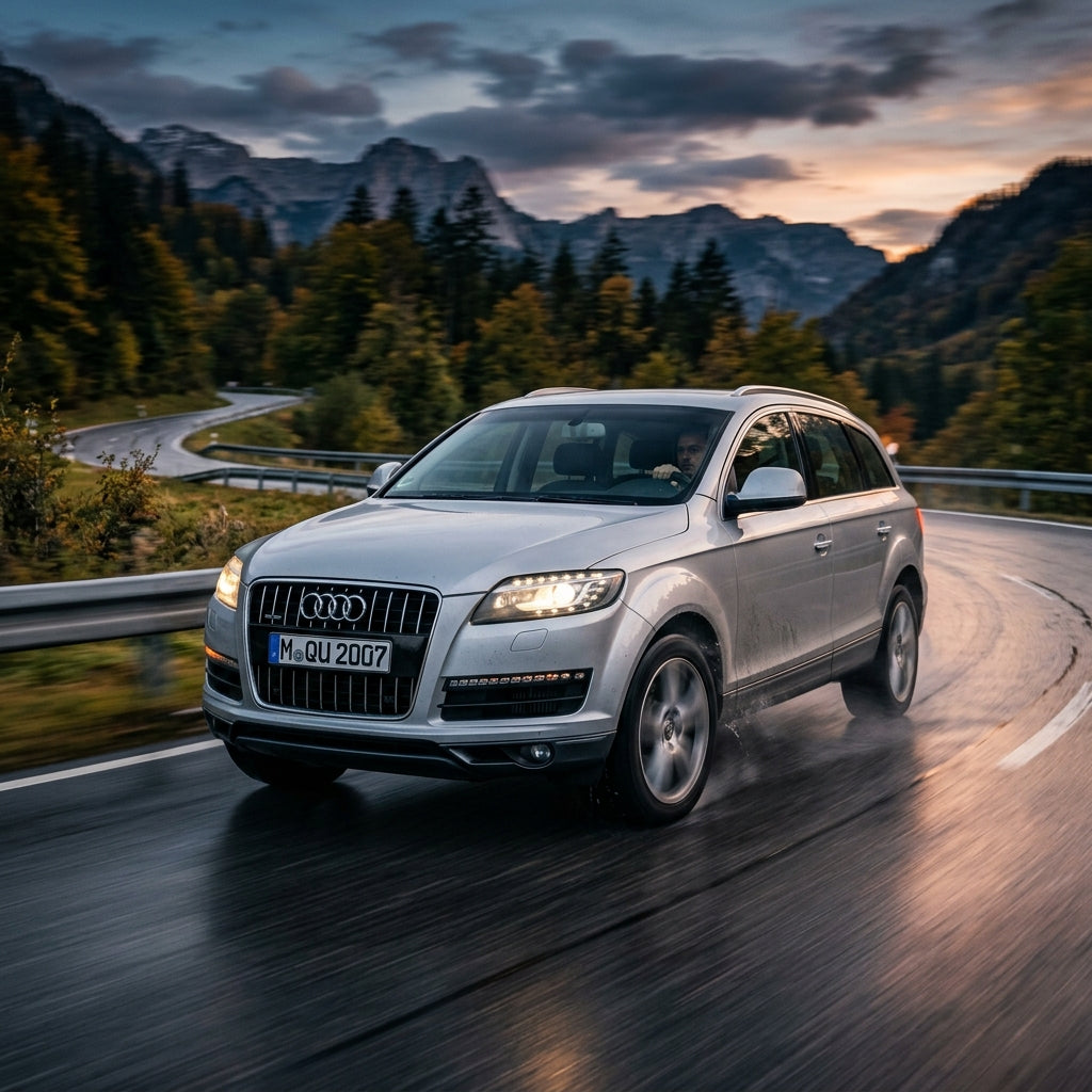 Action Shot: Audi Q7 Driving Fast