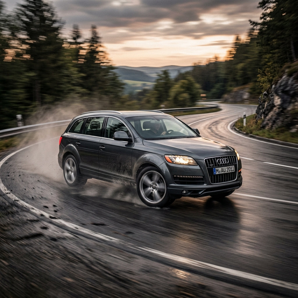 Action Shot: Audi Q7 Driving Fast