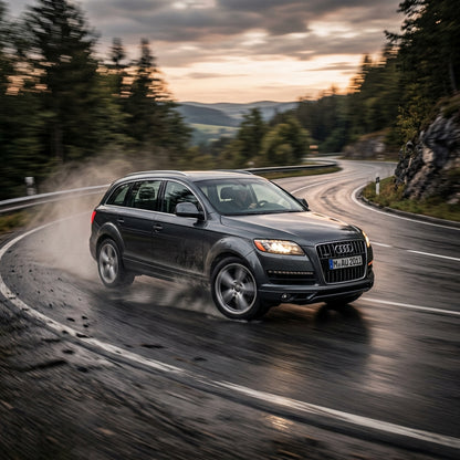 Action Shot: Audi Q7 Driving Fast