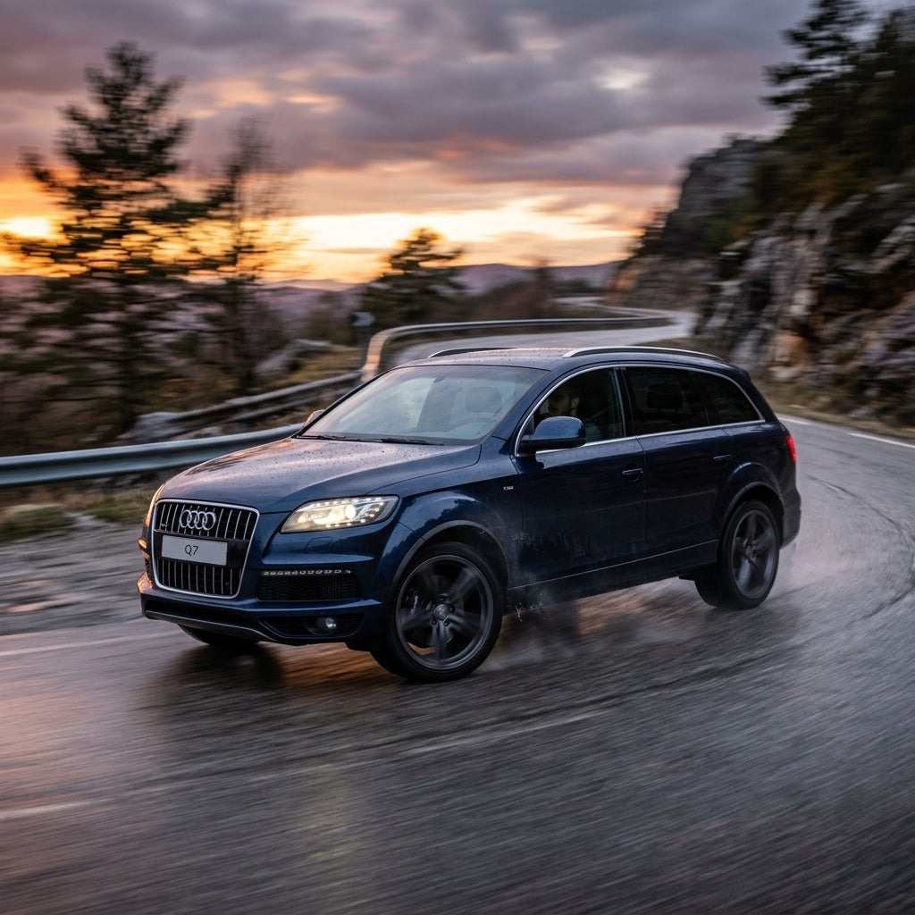 Action Shot: Audi Q7 Driving Fast
