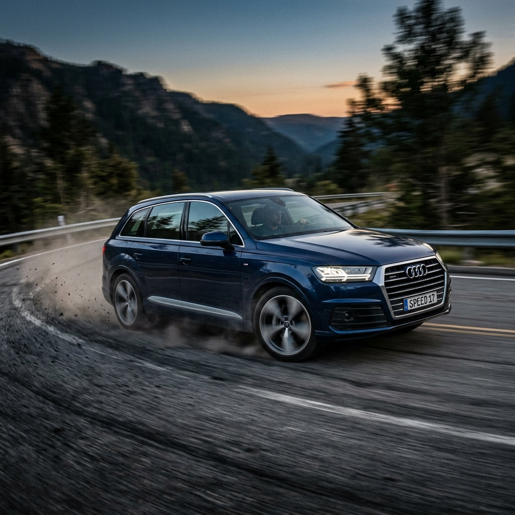 Action Shot: Audi Q7 Driving Fast